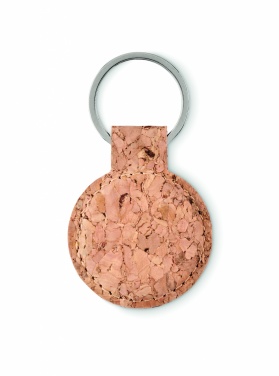 Logo trade corporate gifts image of: Round cork key ring Mikkeli