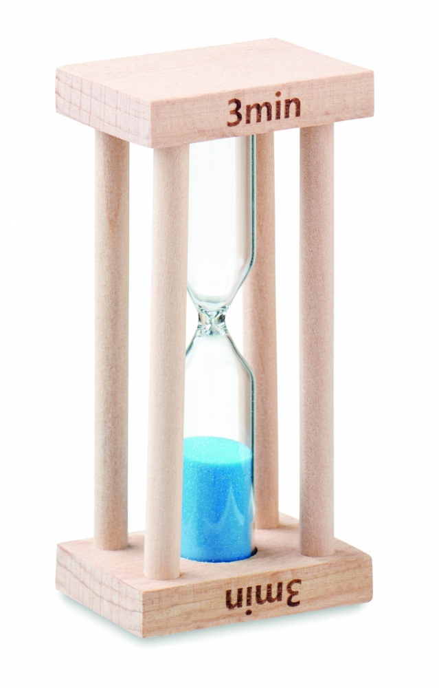 Logotrade promotional product picture of: Wooden sand timer 3 minutes