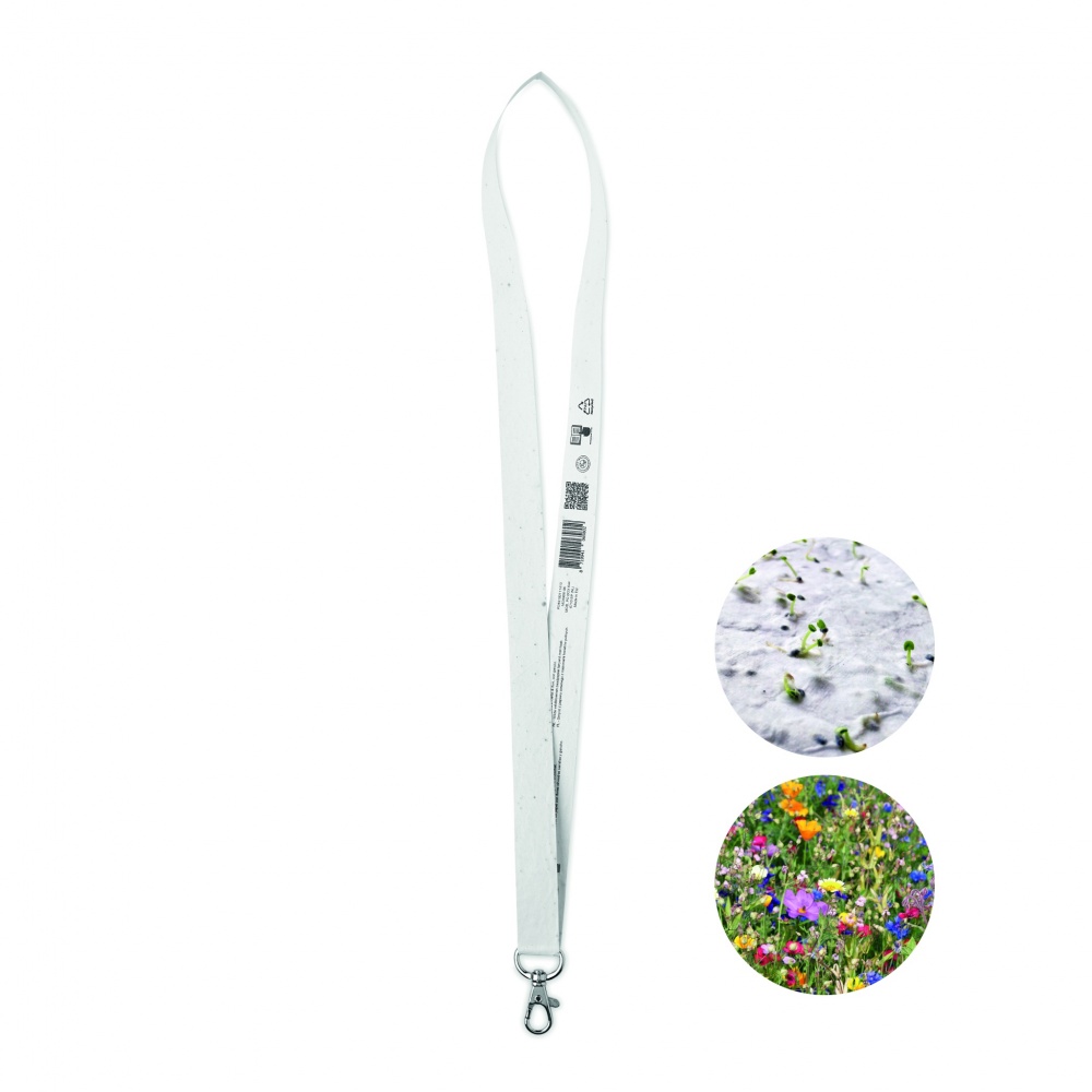 Logo trade promotional merchandise image of: Seed paper lanyard w/hook