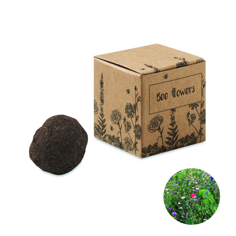 Logo trade corporate gifts image of: Seed bomb with bee flowers