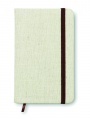 A6 canvas notebook lined, Beige