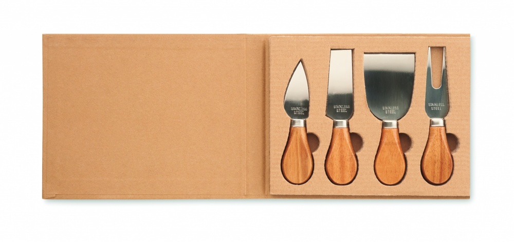 Logo trade business gift photo of: Set of 4 cheese knives