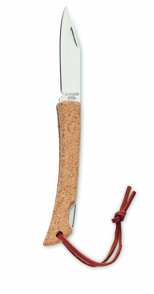 Logo trade advertising products image of: Foldable knife with cork