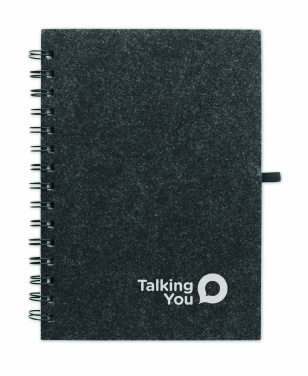 Logo trade promotional merchandise picture of: A5 RPET felt cover notebook