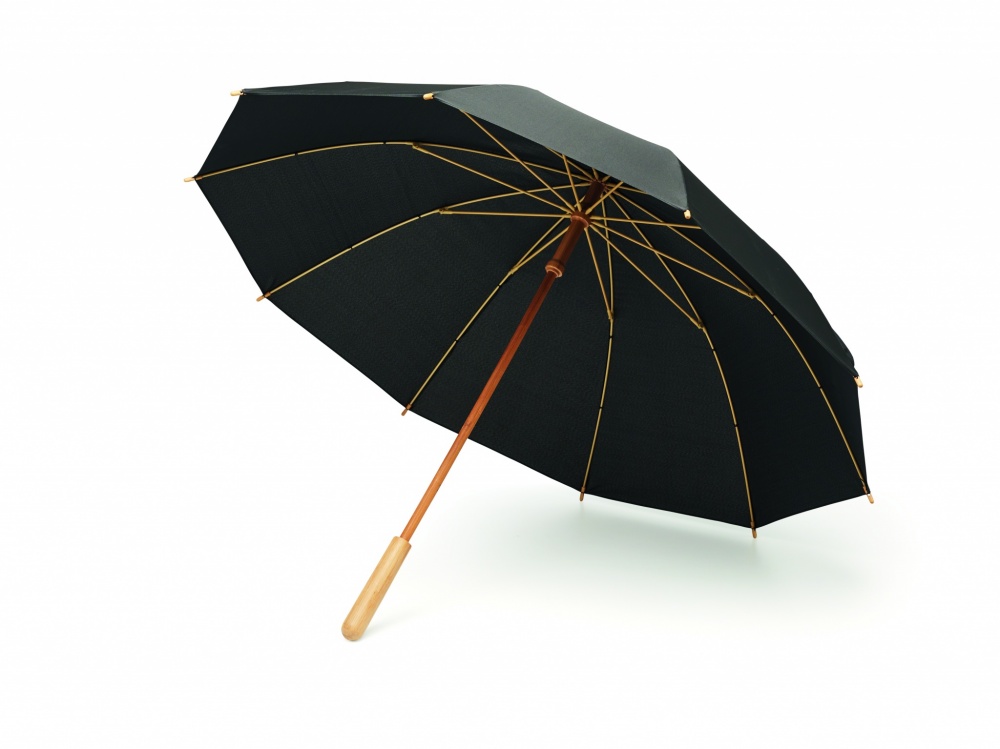 Logo trade business gifts image of: 23,5 inch RPET/bamboo umbrella