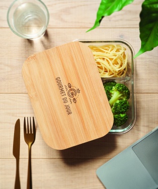 Logo trade advertising products picture of: Glass lunch box with bamboo lid