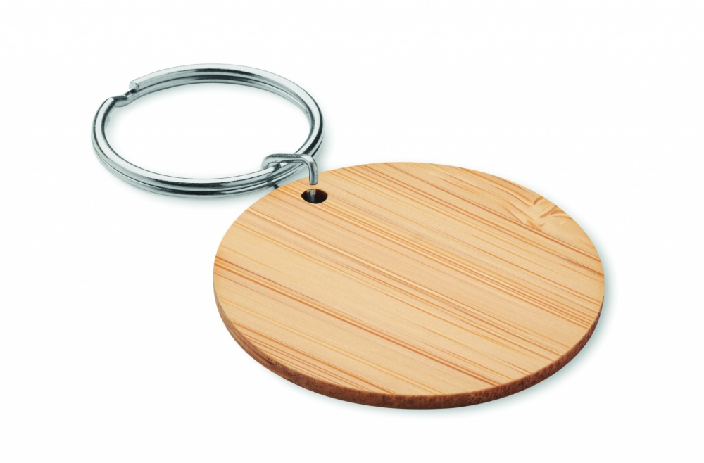 Logotrade promotional gift image of: Round bamboo key ring