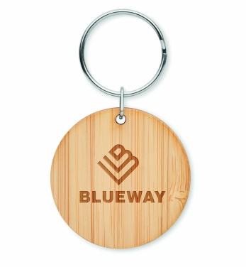 Logotrade promotional merchandise picture of: Round bamboo key ring Pieksämäki