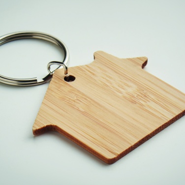 Logotrade promotional merchandise image of: House shaped bamboo key ring