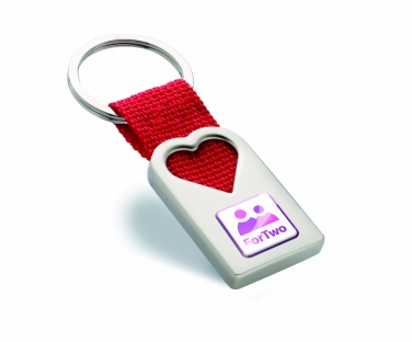 Logo trade promotional gifts picture of: Heart metal key ring