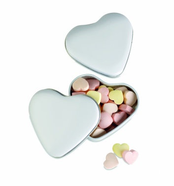 Logo trade promotional gifts image of: Heart tin box with candies