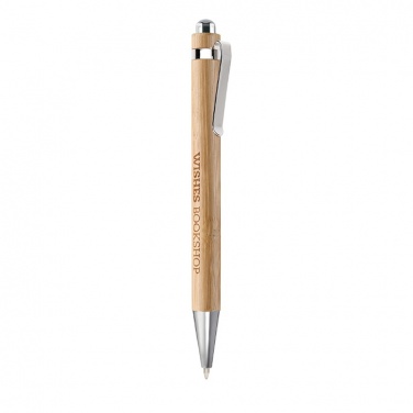 Logo trade business gifts image of: Bamboo automatic ball pen