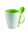 Bicolour mug with spoon 250 ml, Green