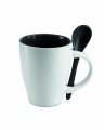 Bicolour mug with spoon 250 ml, Black