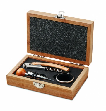 Logo trade promotional merchandise picture of: Wine set in bamboo box