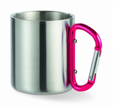 Logo trade corporate gifts image of: Metal mug & carabiner handle