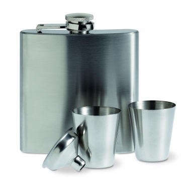 Logotrade corporate gifts photo of: Slim hip flask w 2 cups set