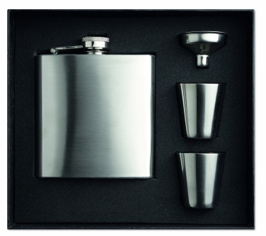 Logotrade corporate gift image of: Slim hip flask w 2 cups set