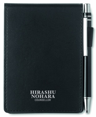 Logo trade advertising products image of: A7 notepad in PU pouch w/pen