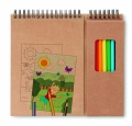 Colouring set with notepad, Beige