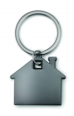 Logo trade promotional giveaways image of: House shape plastic key ring