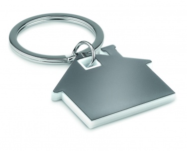 Logotrade promotional product picture of: House shape plastic key ring Rezekne