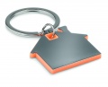 House shape plastic key ring, Orange