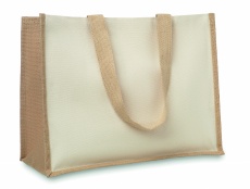 Jute and canvas shopping bag