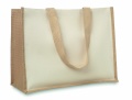 Jute and canvas shopping bag, Beige