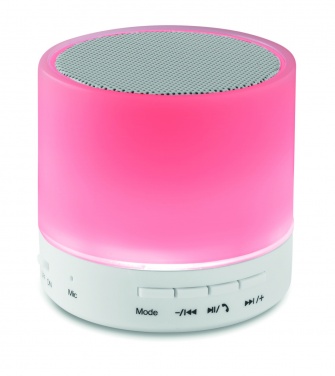 Logo trade advertising products image of: Round wireless speaker LED