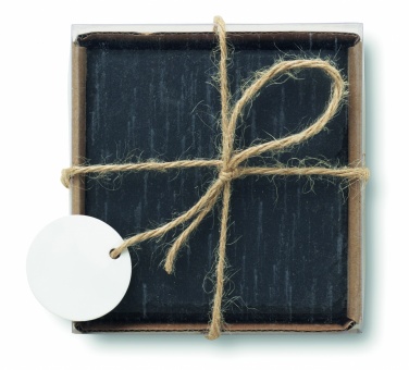 Logo trade promotional merchandise photo of: Slate coasters with EVA bottom