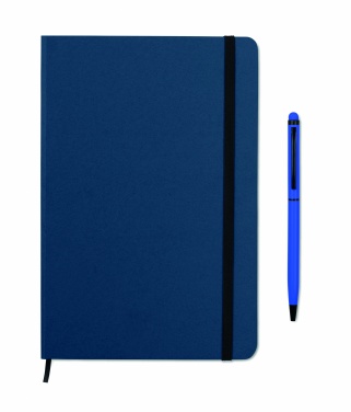 Logo trade promotional giveaways image of: A5 notebook w/stylus 72 lined