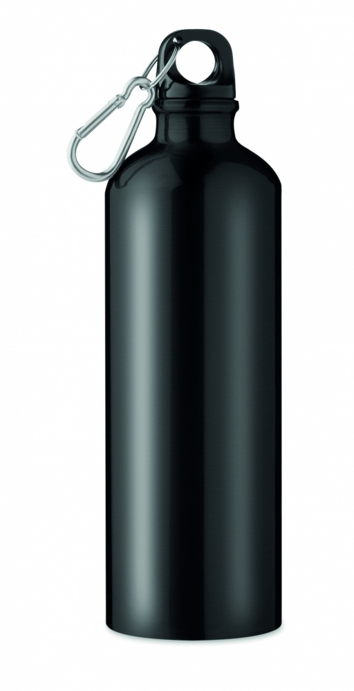 Logotrade corporate gift image of: Single-walled 750 ml aluminum bottle with a carabiner and customizable printing