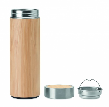 Logo trade promotional giveaways image of: Double wall bamboo flask 400ml