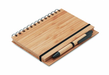 Logo trade promotional gifts image of: Bamboo notebook with pen lined BAMBLOC