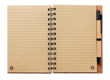 Logotrade business gift image of: Bamboo notebook with pen lined BAMBLOC