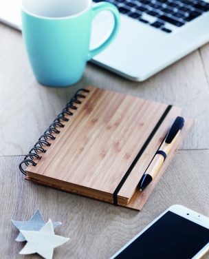 Logo trade promotional item photo of: Bamboo notebook with pen lined BAMBLOC