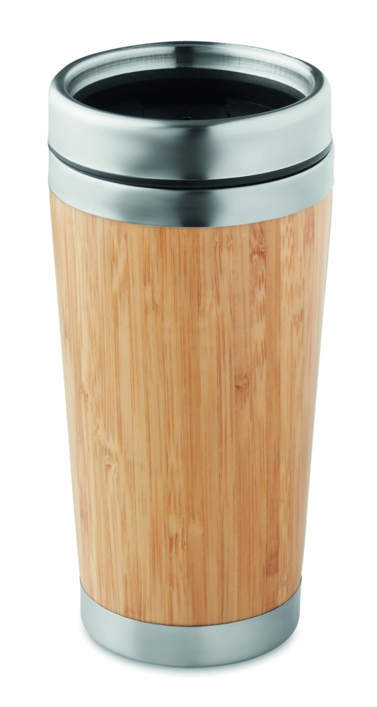 Logotrade corporate gift image of: Double wall bamboo flask 430ml