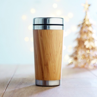 Logotrade promotional merchandise image of: Double wall bamboo flask 430ml