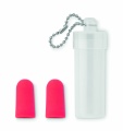 Earplug set in plastic tube, Red