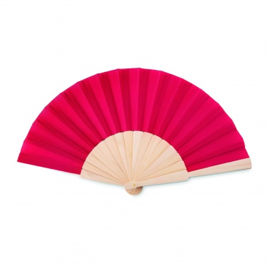 Logo trade promotional giveaways picture of: Manual hand fan wood