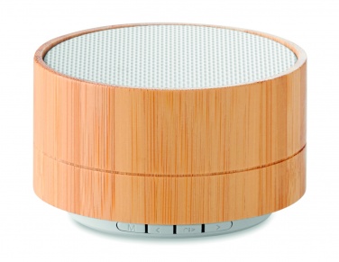 Logo trade corporate gifts picture of: 3W Bamboo wireless speaker