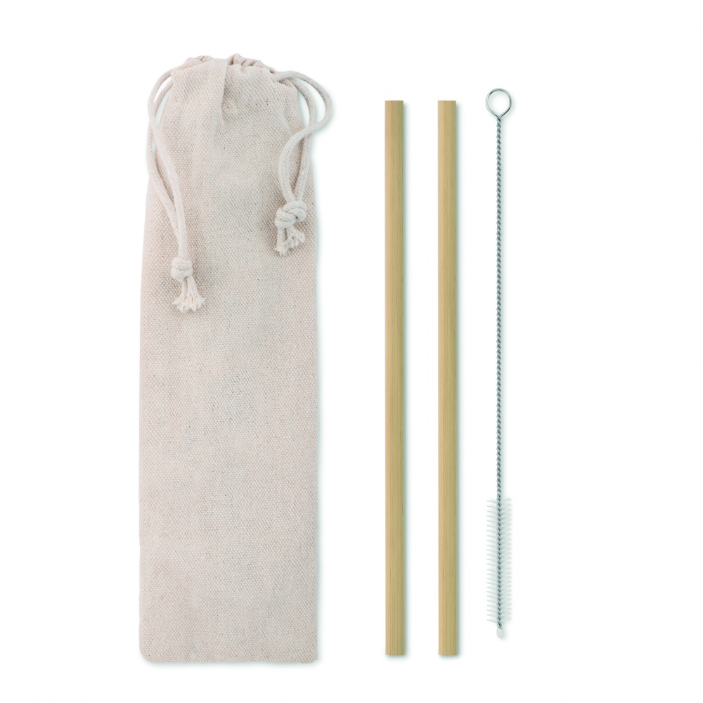 Logo trade promotional products picture of: Bamboo Straw w/brush in pouch