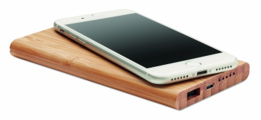 Logotrade promotional merchandise photo of: Wireless power bank in bamboo 6000mAh ARENA