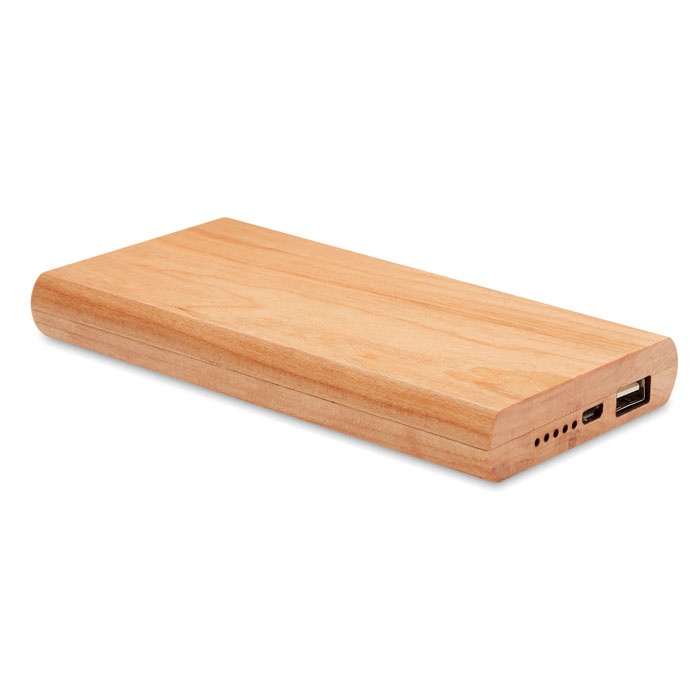 Logo trade promotional items picture of: Power bank 4000 mAh Bamboo ARENA POWER