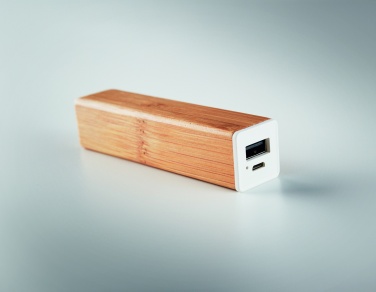 Logo trade promotional items image of: Power bank bamboo 2200 mAh POWERBAM