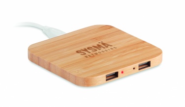 Logotrade corporate gift image of: Bamboo wireless charge pad 5W