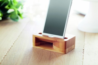 Logo trade promotional product photo of: Bamboo phone stand-amplifier CARACOL