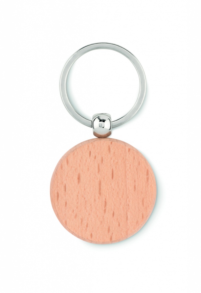 Logo trade promotional items image of: Round wooden key ring