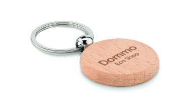 Logo trade promotional gifts picture of: Round wooden key ring Saldus